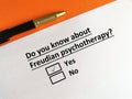 Questionnaire about psychotherapy