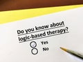 Questionnaire about psychotherapy Royalty Free Stock Photo