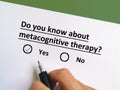 Questionnaire about psychotherapy Royalty Free Stock Photo