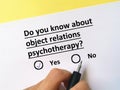 Questionnaire about psychotherapy Royalty Free Stock Photo