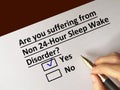 Questionnaire about sleep disorder Royalty Free Stock Photo