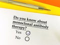 Questionnaire about therapy