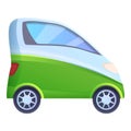 One person hybrid car icon, cartoon style