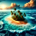 Marooned on a deserted island Beach Sun Royalty Free Stock Photo