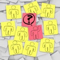 One Person Raises Hand for Question - Sticky Notes