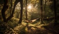 One person resting in hammock, enjoying tranquil forest solitude generated by AI Royalty Free Stock Photo