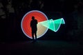 People with beautiful light painting artwork