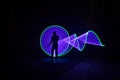 People with beautiful light painting artwork