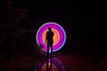 People with beautiful light painting artwork