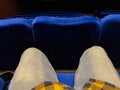 One person at theater seats Royalty Free Stock Photo
