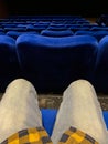 One person at theater seats Royalty Free Stock Photo