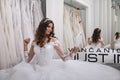 one person, young bride, looking at herself in mirror, Royalty Free Stock Photo