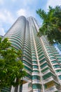 One of Petronas Twin Towers in Kuala Lumpur Royalty Free Stock Photo