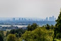 A panorama of the fields and buildings of Greater Manchester, and the counties of Lancashire UK Royalty Free Stock Photo