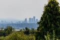 A panorama of the fields and buildings of Greater Manchester, and the counties of Lancashire UK Royalty Free Stock Photo