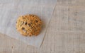 One Piece of a Chocolate Chips Cookie Displayed (Top View) Royalty Free Stock Photo