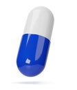 One pill isolated on white background Royalty Free Stock Photo