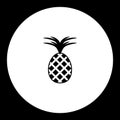 One pineapple simple black icon
