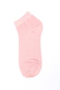 One pink short sock on a white background, top view Royalty Free Stock Photo