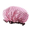 One pink shower cap isolated on white Royalty Free Stock Photo