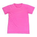 one pink t shirt isolated on white