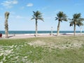 Long Beach and Garden in The Winter Season in Kuwait Country