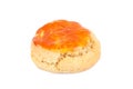 one plain scone for afternoon tea on white Royalty Free Stock Photo
