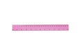 One plastic pink ruler with degrees and digits for education or work isolated on white background