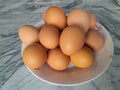 one plate containing eggs that have been boiled and ready to be enjoyed.
