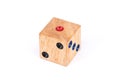 One point wood dice
