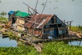 One of poor houses of a shantytown in Iquitos Royalty Free Stock Photo