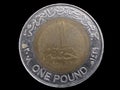 One pound coin on black background Royalty Free Stock Photo