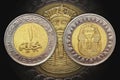One Pound Egypt bi-metal coin Royalty Free Stock Photo