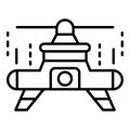 One propeller drone icon, outline style