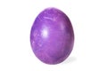 Purple colored easter egg, isolated on white