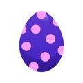 one purple easter egg with pink polka dots Royalty Free Stock Photo