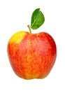 One red apple with green leaf Royalty Free Stock Photo