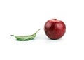 One red apple and leaf Royalty Free Stock Photo