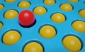 One red ball and many yellow balls 3d rendering Royalty Free Stock Photo