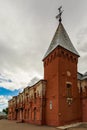 One red building of children`s theater in the ancient Russian ci Royalty Free Stock Photo