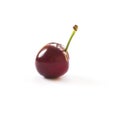 One red cherry isolated on white background. Royalty Free Stock Photo