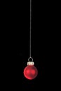 One red Christmas tree ball, isolated Royalty Free Stock Photo