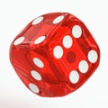 One red dice falling Royalty Free Stock Photo