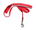 One red dog leash isolated on white Royalty Free Stock Photo