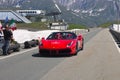 One red Ferrari take part in the CAVALCADE 2018 event along the roads of Italy, France and Switzerland around MONTE BIANCO