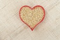 Red Heart of Millet on Canvass Royalty Free Stock Photo