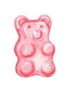 Watercolor pink marmalade bear