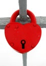 Red metal lock in the form of a heart, a symbol of love Royalty Free Stock Photo