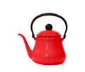 One red old tea kettle Royalty Free Stock Photo