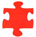 One red paper piece of jigsaw puzzle